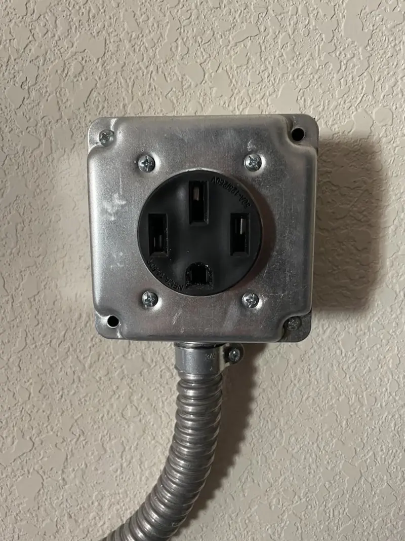 NEMA 14-50 outlet installed for Smart Home Electrical in Wharton